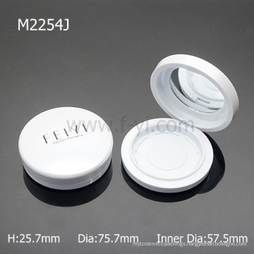 Fashion Round With Mirror Empty Make Up case Magnet Compact Container